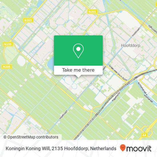 Koningin Koning Will, 2135 Hoofddorp map