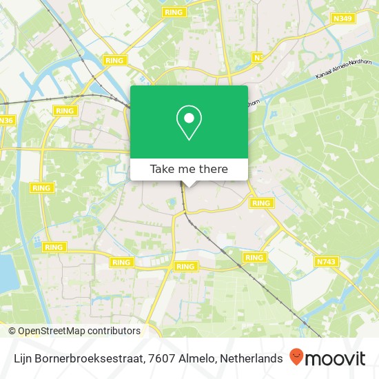 Lijn Bornerbroeksestraat, 7607 Almelo map