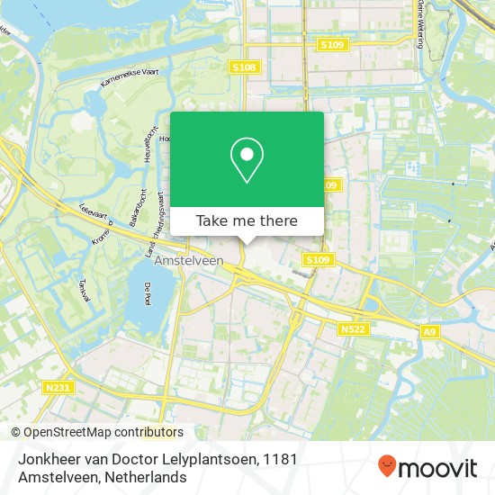 Jonkheer van Doctor Lelyplantsoen, 1181 Amstelveen Karte