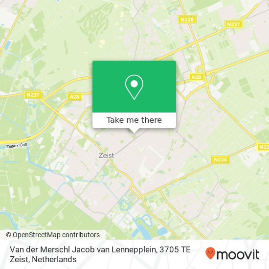 Van der Merschl Jacob van Lennepplein, 3705 TE Zeist map