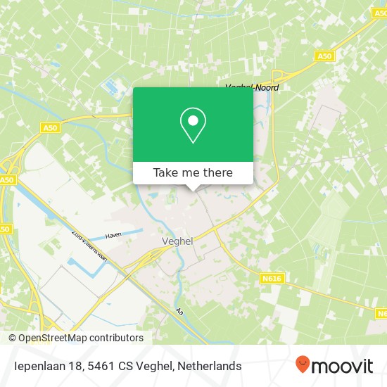 Iepenlaan 18, 5461 CS Veghel Karte