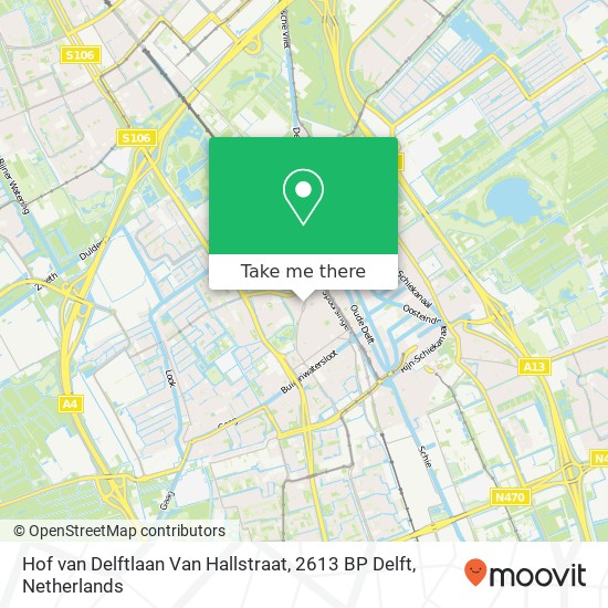 Hof van Delftlaan Van Hallstraat, 2613 BP Delft map