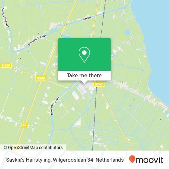 Saskia's Hairstyling, Wilgerooslaan 34 map