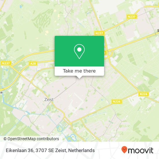 Eikenlaan 36, 3707 SE Zeist map