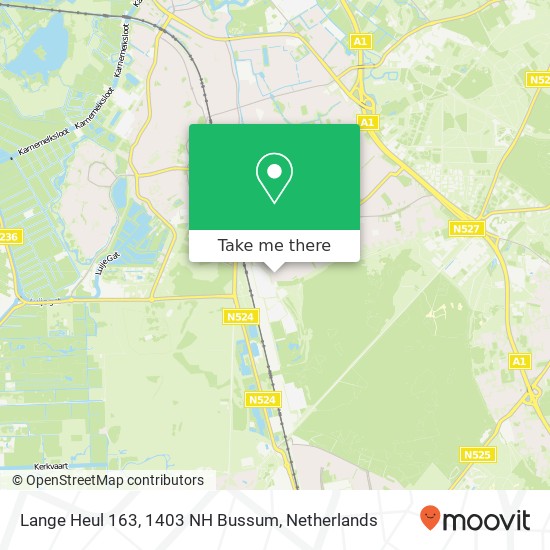 Lange Heul 163, 1403 NH Bussum Karte