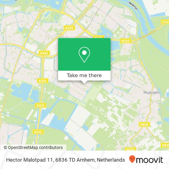Hector Malotpad 11, 6836 TD Arnhem Karte