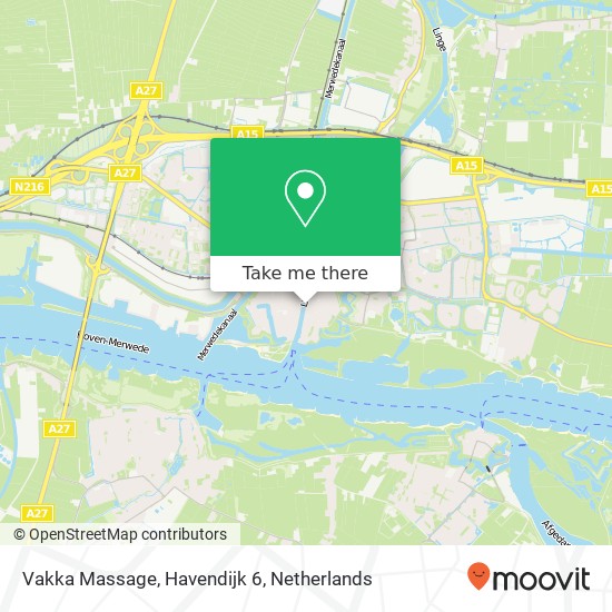 Vakka Massage, Havendijk 6 map