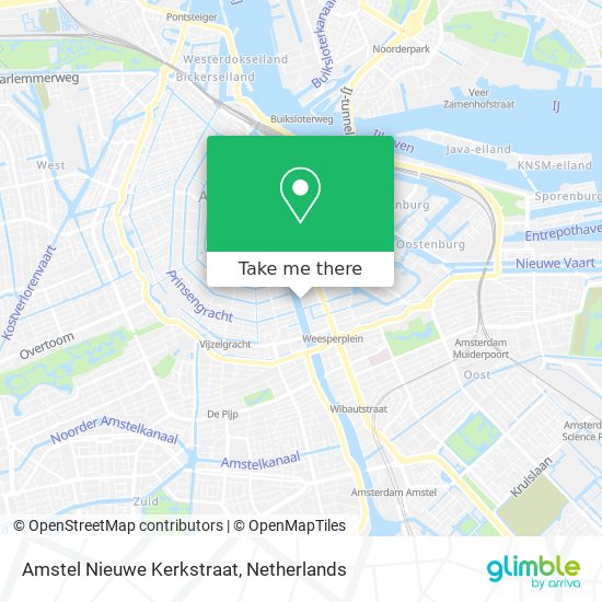 Amstel Nieuwe Kerkstraat Karte