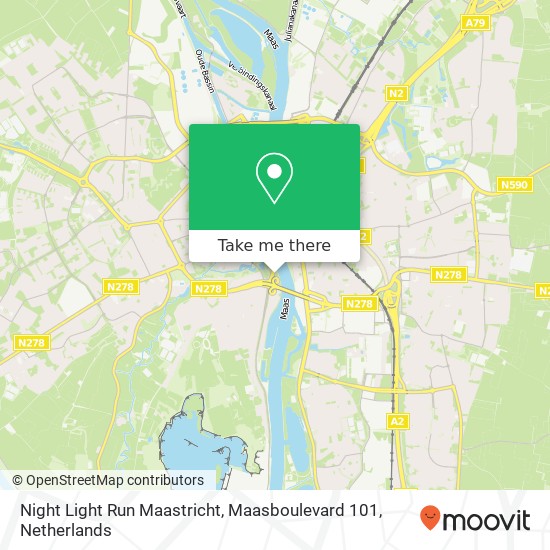 Night Light Run Maastricht, Maasboulevard 101 map