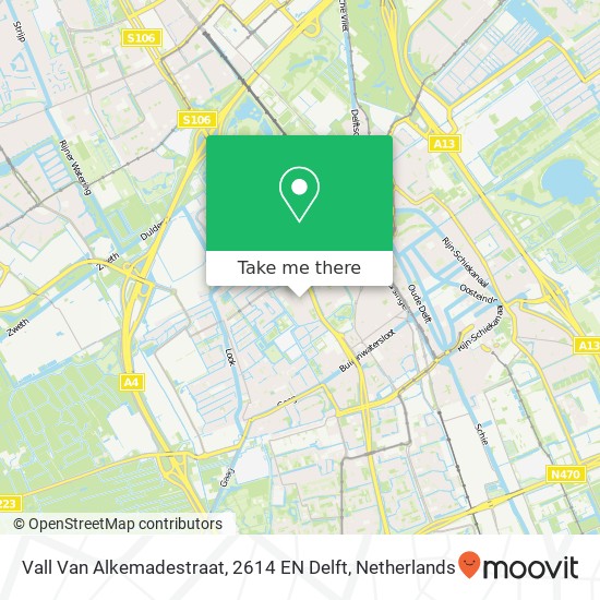 Vall Van Alkemadestraat, 2614 EN Delft Karte