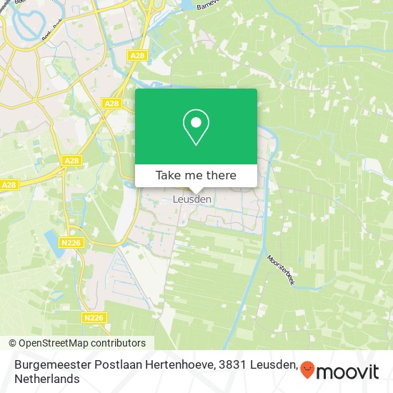 Burgemeester Postlaan Hertenhoeve, 3831 Leusden map