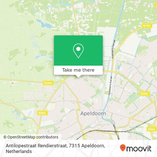 Antilopestraat Rendierstraat, 7315 Apeldoorn map