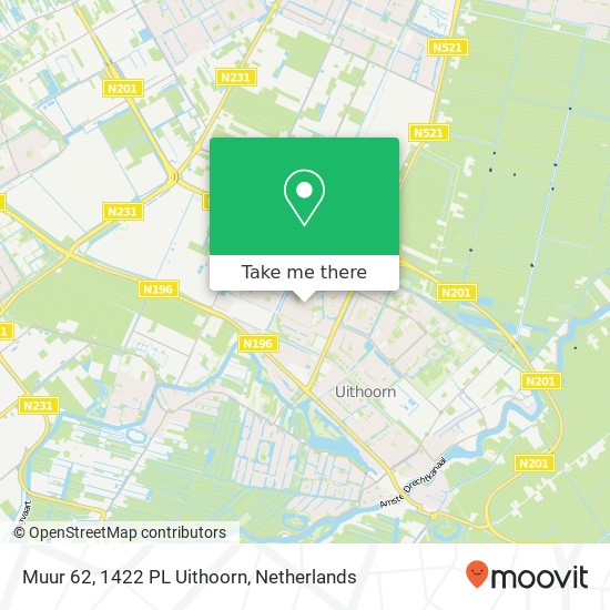 Muur 62, 1422 PL Uithoorn map