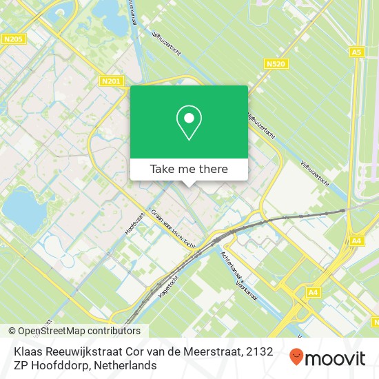 Klaas Reeuwijkstraat Cor van de Meerstraat, 2132 ZP Hoofddorp Karte