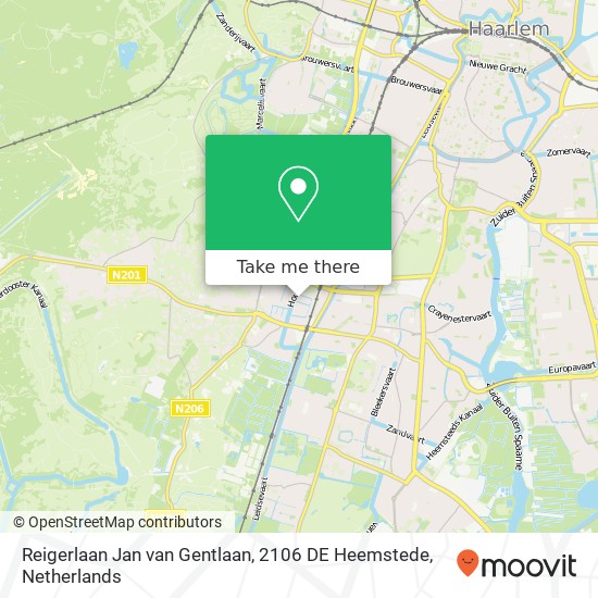 Reigerlaan Jan van Gentlaan, 2106 DE Heemstede map