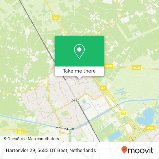 Hartenvier 29, 5683 DT Best map