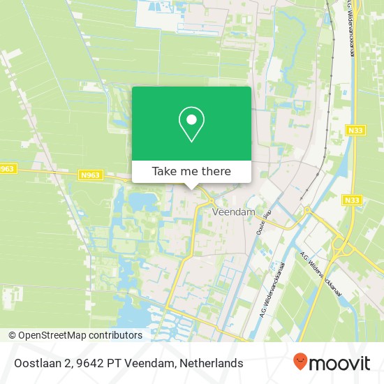 Oostlaan 2, 9642 PT Veendam Karte