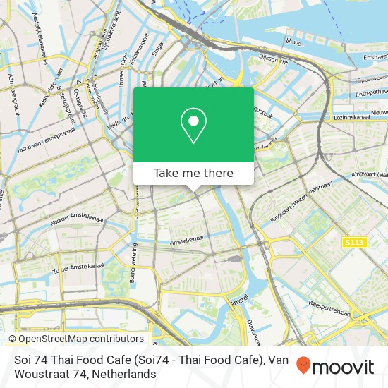 Soi 74 Thai Food Cafe (Soi74 - Thai Food Cafe), Van Woustraat 74 map