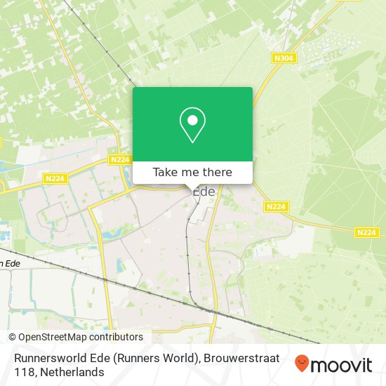 Runnersworld Ede (Runners World), Brouwerstraat 118 map