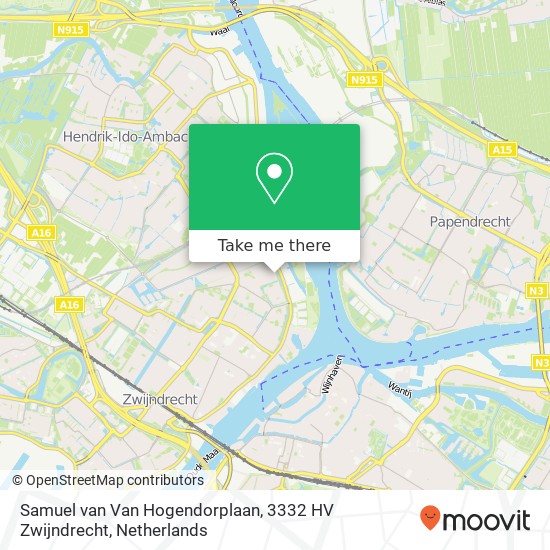 Samuel van Van Hogendorplaan, 3332 HV Zwijndrecht map