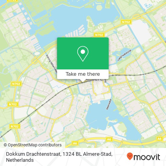 Dokkum Drachtenstraat, 1324 BL Almere-Stad Karte