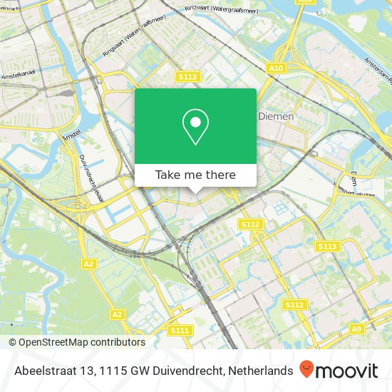 Abeelstraat 13, 1115 GW Duivendrecht map