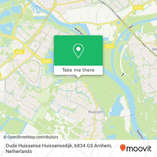 Oude Huissense Huissensedijk, 6834 GS Arnhem map