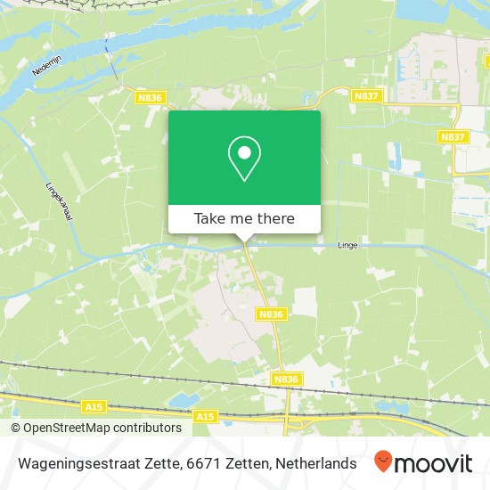 Wageningsestraat Zette, 6671 Zetten map