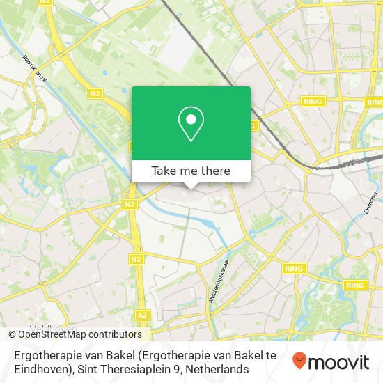 Ergotherapie van Bakel (Ergotherapie van Bakel te Eindhoven), Sint Theresiaplein 9 map