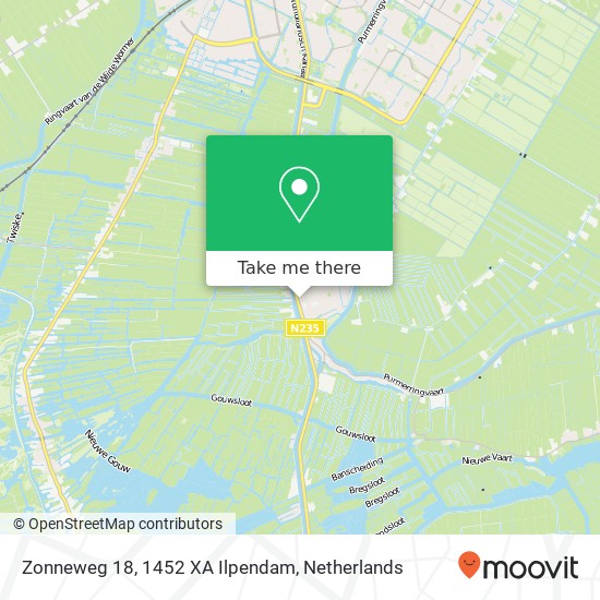 Zonneweg 18, 1452 XA Ilpendam map