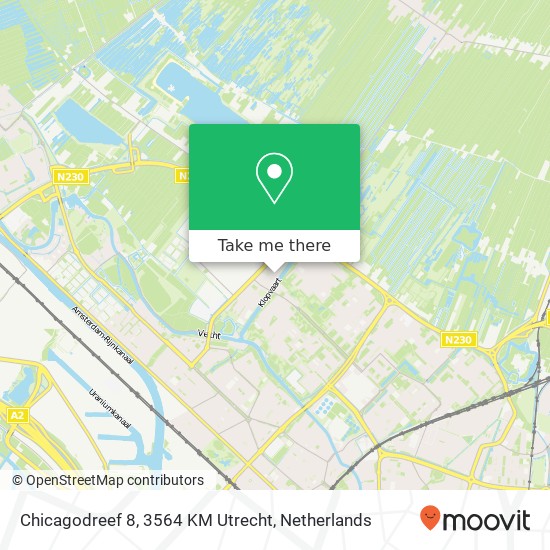 Chicagodreef 8, 3564 KM Utrecht map