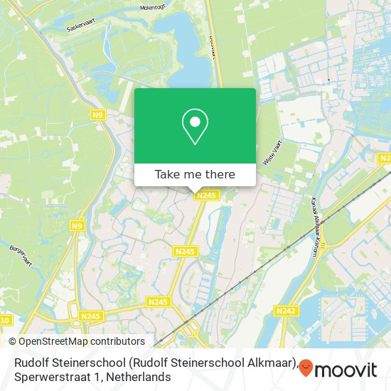 Rudolf Steinerschool (Rudolf Steinerschool Alkmaar), Sperwerstraat 1 map