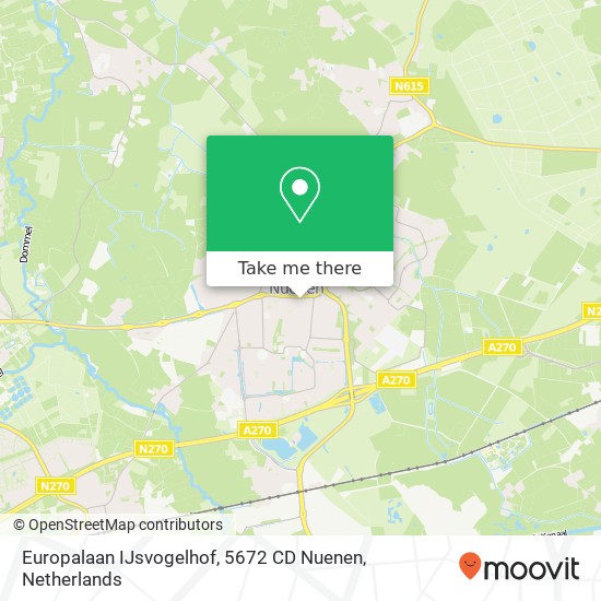 Europalaan IJsvogelhof, 5672 CD Nuenen map