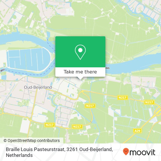 Braille Louis Pasteurstraat, 3261 Oud-Beijerland Karte