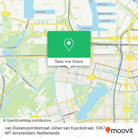 van Duivenvoordestraat Johan van Kuyckstraat, 1067 MT Amsterdam map