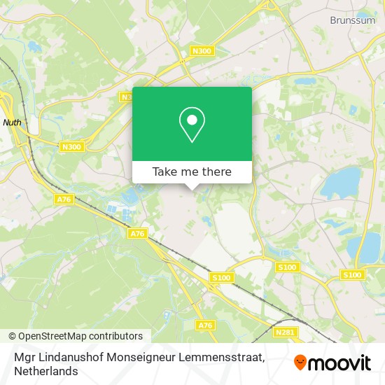 Mgr Lindanushof Monseigneur Lemmensstraat map