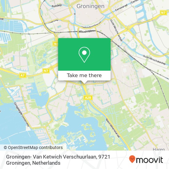 Groningen- Van Ketwich Verschuurlaan, 9721 Groningen map