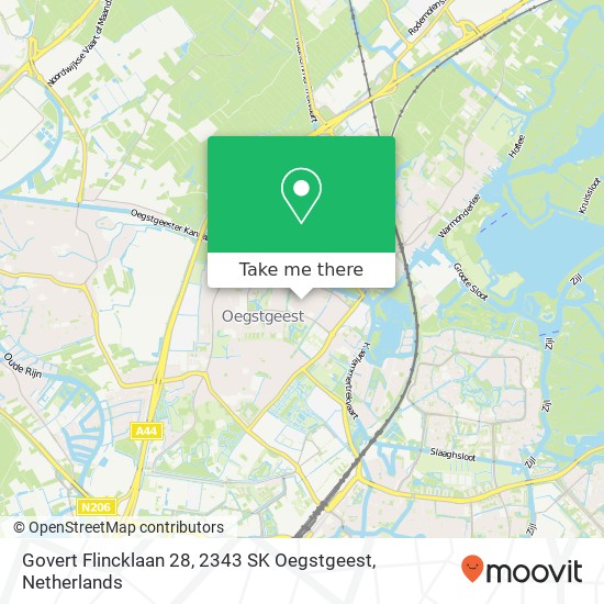 Govert Flincklaan 28, 2343 SK Oegstgeest Karte