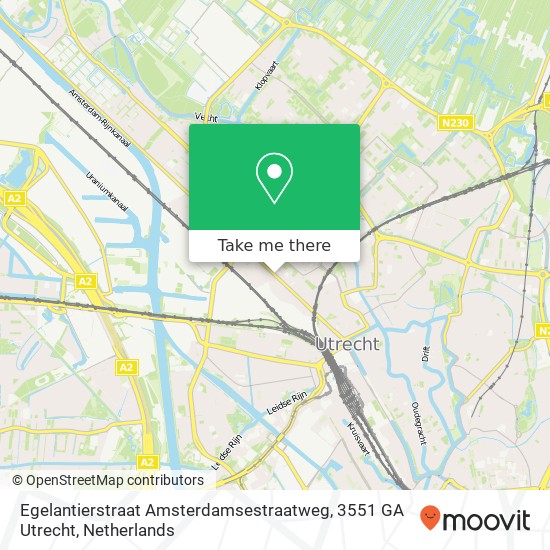 Egelantierstraat Amsterdamsestraatweg, 3551 GA Utrecht map
