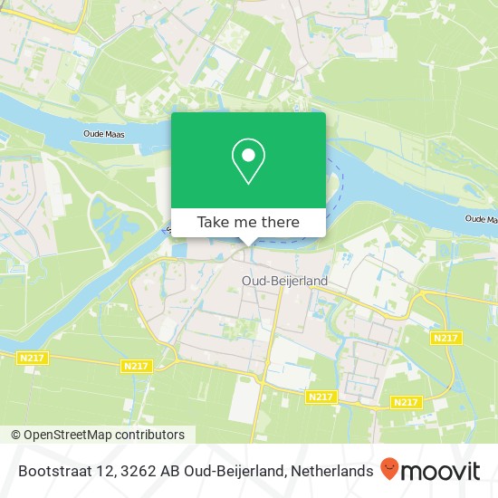 Bootstraat 12, 3262 AB Oud-Beijerland Karte