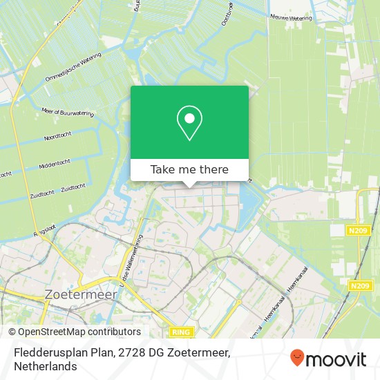 Fledderusplan Plan, 2728 DG Zoetermeer map