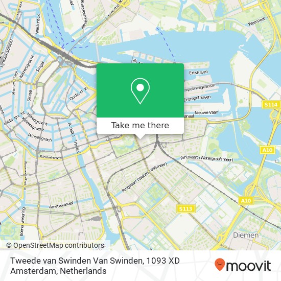 Tweede van Swinden Van Swinden, 1093 XD Amsterdam map
