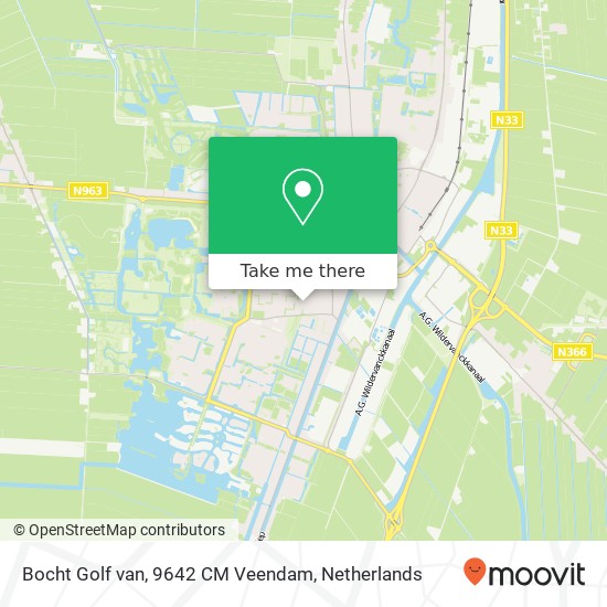 Bocht Golf van, 9642 CM Veendam map