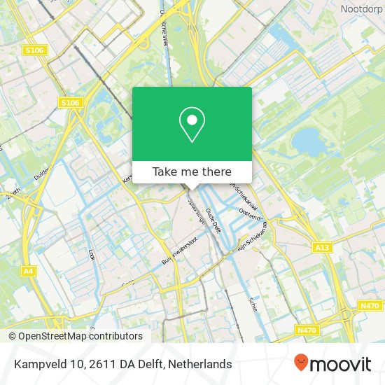 Kampveld 10, 2611 DA Delft Karte