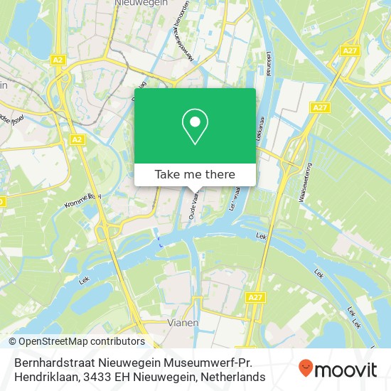 Bernhardstraat Nieuwegein Museumwerf-Pr. Hendriklaan, 3433 EH Nieuwegein map