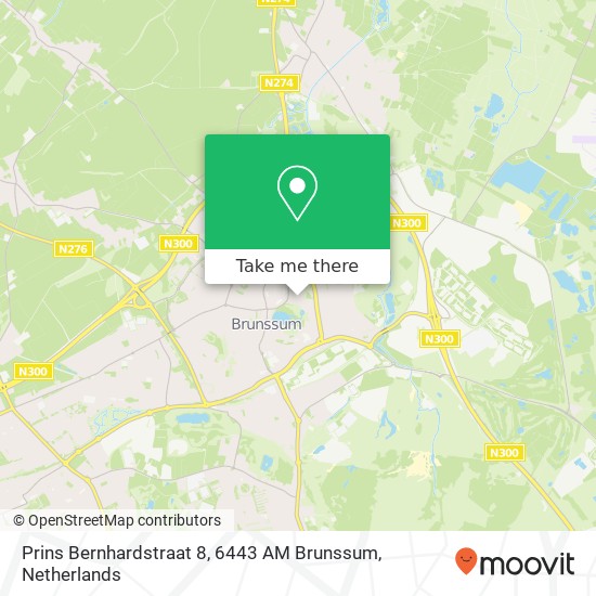 Prins Bernhardstraat 8, 6443 AM Brunssum map