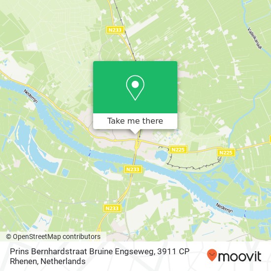 Prins Bernhardstraat Bruine Engseweg, 3911 CP Rhenen map