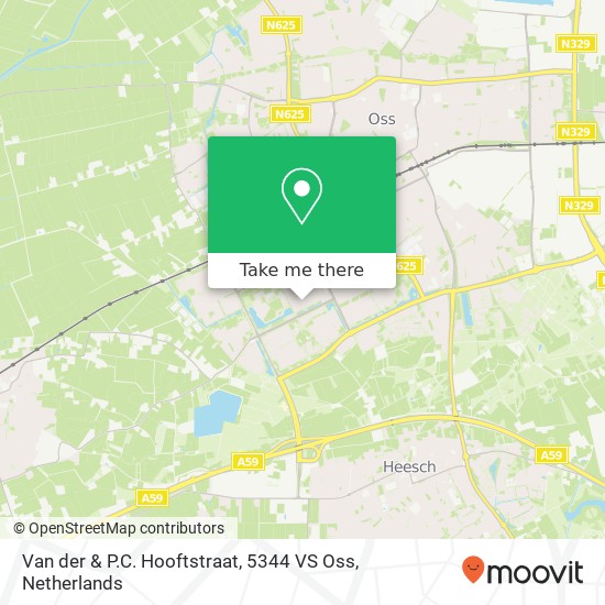 Van der & P.C. Hooftstraat, 5344 VS Oss Karte