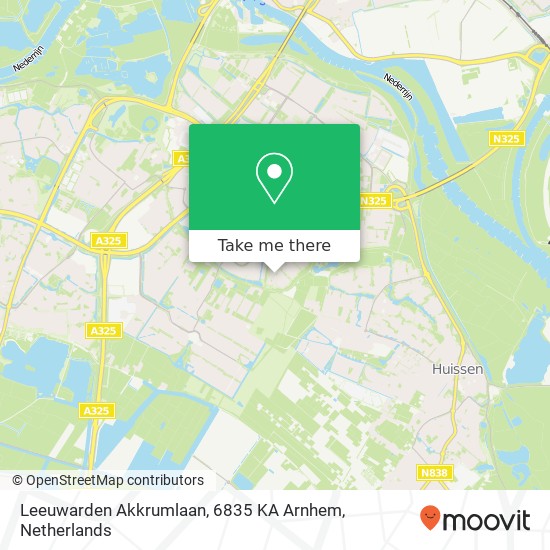 Leeuwarden Akkrumlaan, 6835 KA Arnhem map