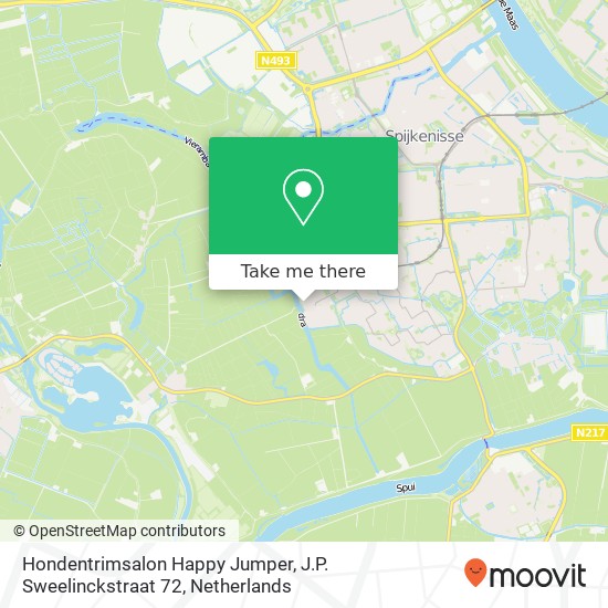 Hondentrimsalon Happy Jumper, J.P. Sweelinckstraat 72 map